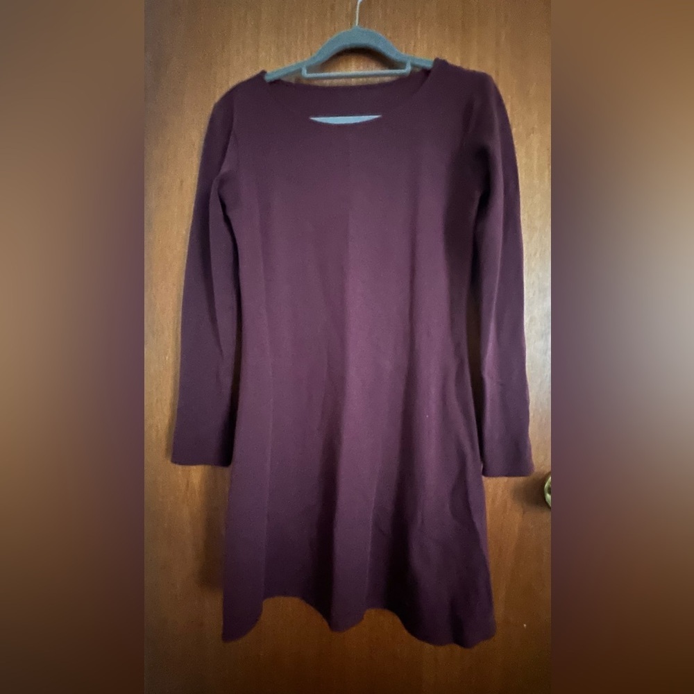 Burgundy Long Sleeve Dress